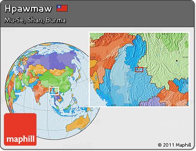 Political Location Map of Hpawmaw