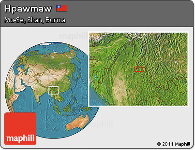 Satellite Location Map of Hpawmaw