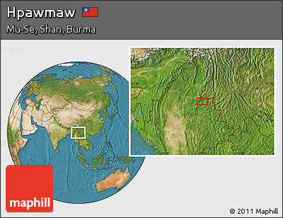 Satellite Location Map of Hpawmaw