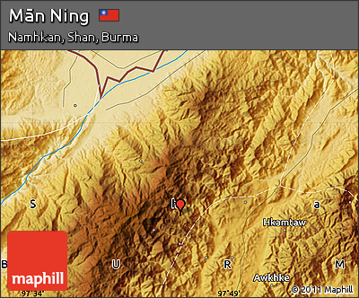Physical Map of Mān Ning