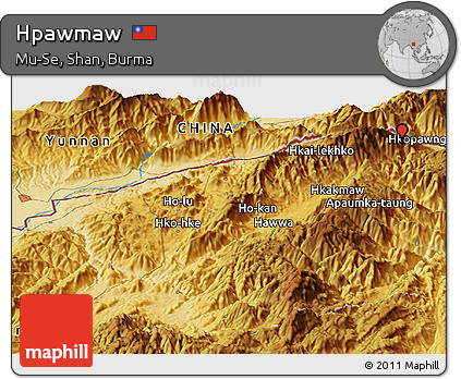Physical Panoramic Map of Hpawmaw