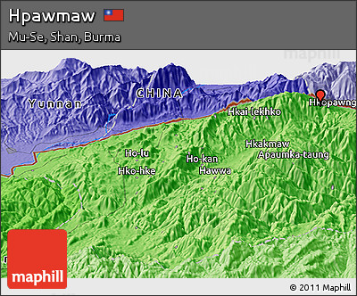 Political Panoramic Map of Hpawmaw