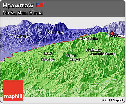 Political Panoramic Map of Hpawmaw