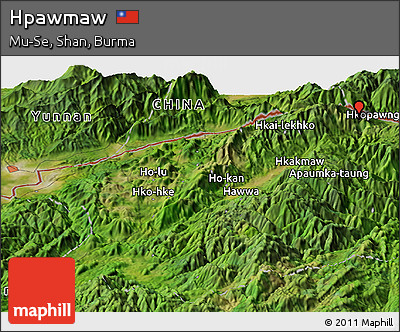 Satellite Panoramic Map of Hpawmaw