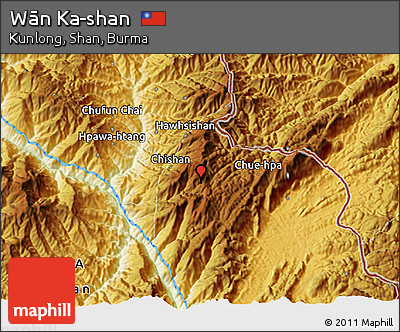 Physical 3D Map of Wān Ka-shan