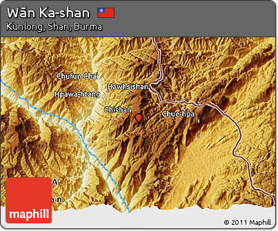 Physical 3D Map of Wān Ka-shan