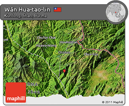 Satellite 3D Map of Wān Hua-tao-lin