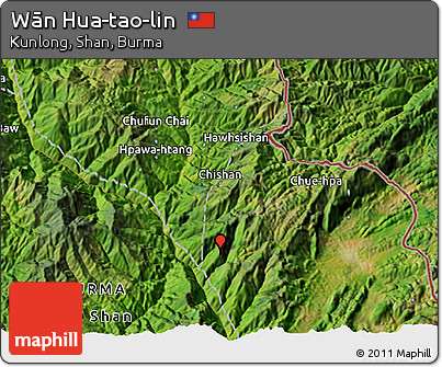 Satellite 3D Map of Wān Hua-tao-lin