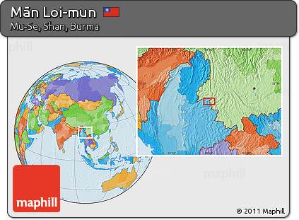 Political Location Map of Mān Loi-mun