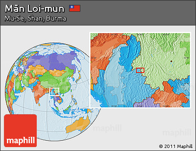 Political Location Map of Mān Loi-mun