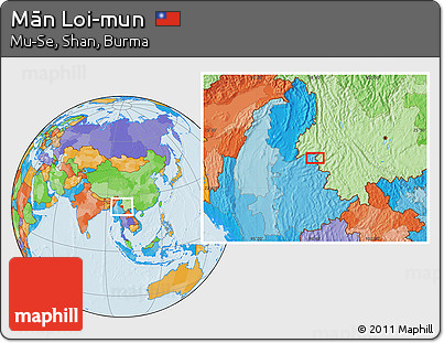 Political Location Map of Mān Loi-mun