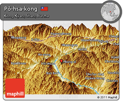 Physical Panoramic Map of Pō-hsa-kong