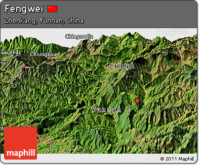 Satellite Panoramic Map of Fengwei