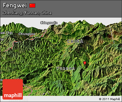 Satellite Panoramic Map of Fengwei