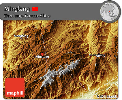 Physical 3D Map of Minglang