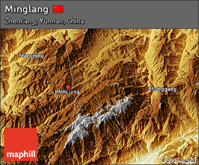 Physical 3D Map of Minglang
