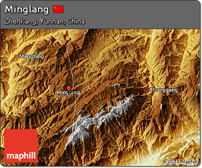 Physical 3D Map of Minglang