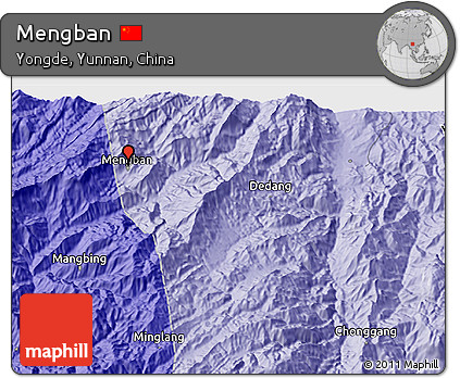 Political 3D Map of Mengban