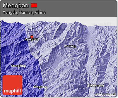 Political 3D Map of Mengban