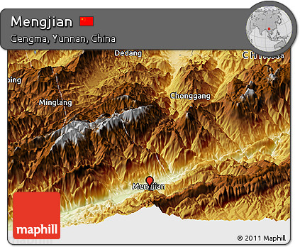 Physical Panoramic Map of Mengjian