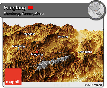 Physical Panoramic Map of Minglang