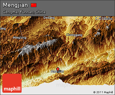 Physical Panoramic Map of Mengjian