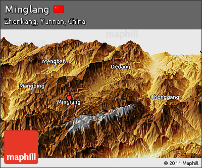 Physical Panoramic Map of Minglang