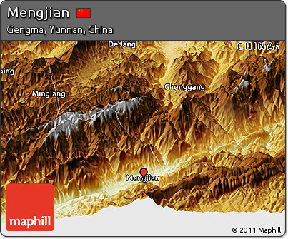 Physical Panoramic Map of Mengjian