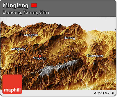 Physical Panoramic Map of Minglang