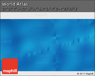 Physical 3D Map of the Area around 23° 3' 19" S, 0° 55' 29" E