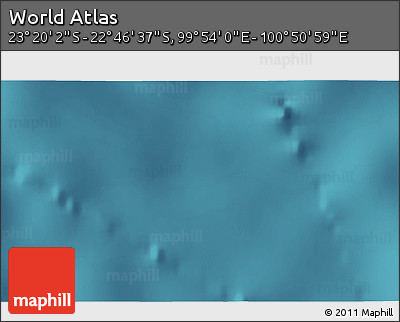 Satellite 3D Map of the Area around 23° 3' 19" S, 100° 22' 30" E