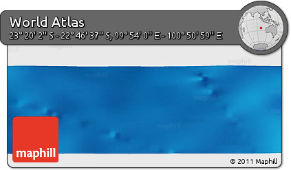 Physical Panoramic Map of the Area around 23° 3' 19" S, 100° 22' 30" E