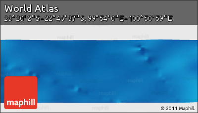Physical Panoramic Map of the Area around 23° 3' 19" S, 100° 22' 30" E