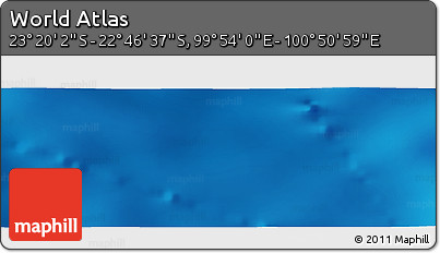 Physical Panoramic Map of the Area around 23° 3' 19" S, 100° 22' 30" E