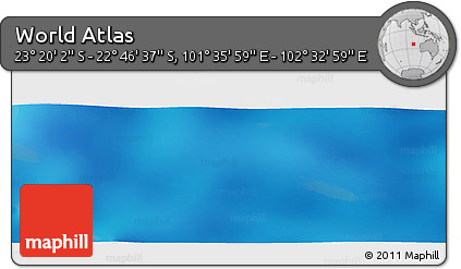 Physical Panoramic Map of the Area around 23° 3' 19" S, 102° 4' 29" E