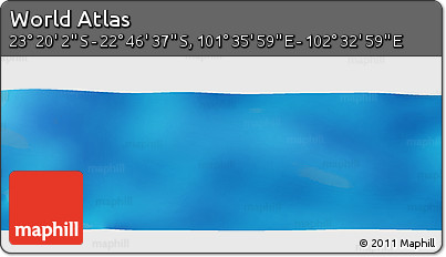 Physical Panoramic Map of the Area around 23° 3' 19" S, 102° 4' 29" E