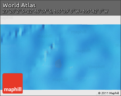 Physical 3D Map of the Area around 23° 3' 19" S, 106° 10' 30" W