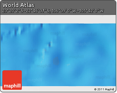 Physical 3D Map of the Area around 23° 3' 19" S, 106° 10' 30" W