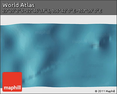 Satellite 3D Map of the Area around 23° 3' 19" S, 107° 10' 30" E