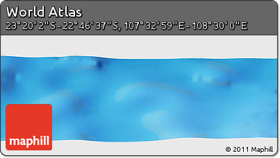 Physical Panoramic Map of the Area around 23° 3' 19" S, 108° 1' 30" E