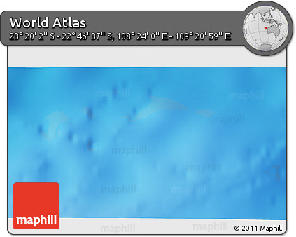 Physical 3D Map of the Area around 23° 3' 19" S, 108° 52' 30" E