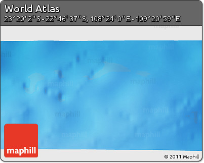 Physical 3D Map of the Area around 23° 3' 19" S, 108° 52' 30" E