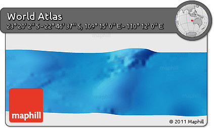 Physical Panoramic Map of the Area around 23° 3' 19" S, 109° 43' 29" E