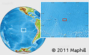 Physical Location Map of the area around 23° 3' 19" S, 109° 34' 29" W