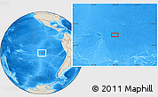 Shaded Relief Location Map of the area around 23° 3' 19" S, 109° 34' 29" W