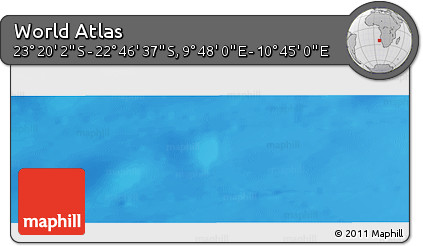 Physical Panoramic Map of the Area around 23° 3' 19" S, 10° 16' 30" E