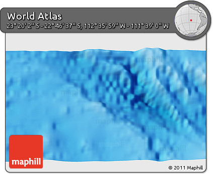 Physical 3D Map of the Area around 23° 3' 19" S, 112° 7' 30" W