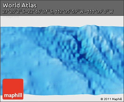 Physical 3D Map of the Area around 23° 3' 19" S, 112° 7' 30" W