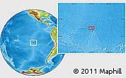 Physical Location Map of the area around 23° 3' 19" S, 112° 7' 30" W