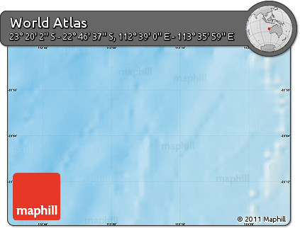 Physical Map of the Area around 23° 3' 19" S, 113° 7' 30" E
